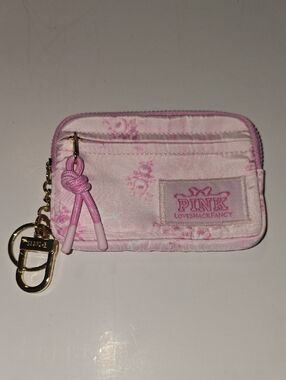 LoveShackFancy and PINK Floral Zip Card Case with Keychain